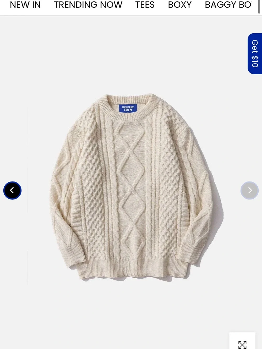 Aelfric Eden Crewneck Cable Knit Sweater in Cream - Rory Gilmore-esque - Picture 6 of 6